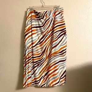 Ann Taylor Loft Midi Colorful Zebra Pencil Skirt